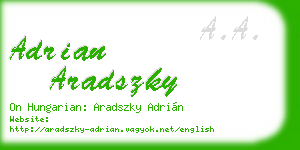 adrian aradszky business card