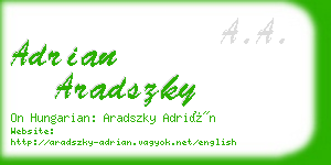 adrian aradszky business card